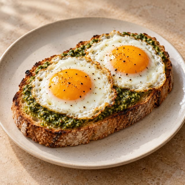 Pesto Fried Egg Toast.
