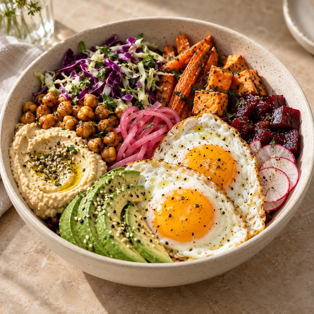 Organic Fried Egg Bowl.