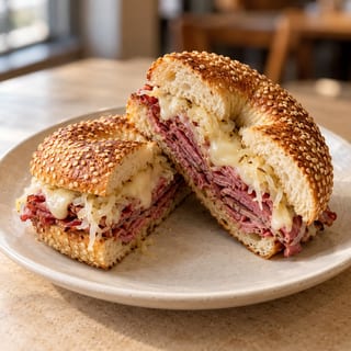 The Rueban Sesame Bagel