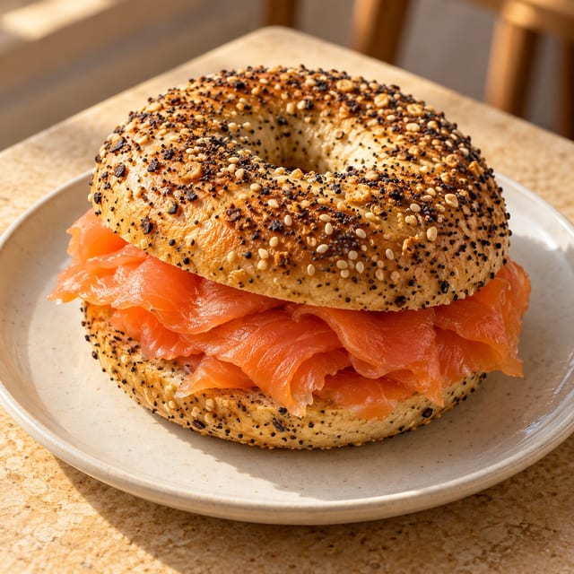 Smoky Salmon Everything Bagel.