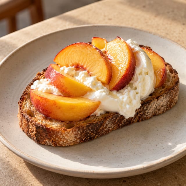 Peach Burrata Toast.